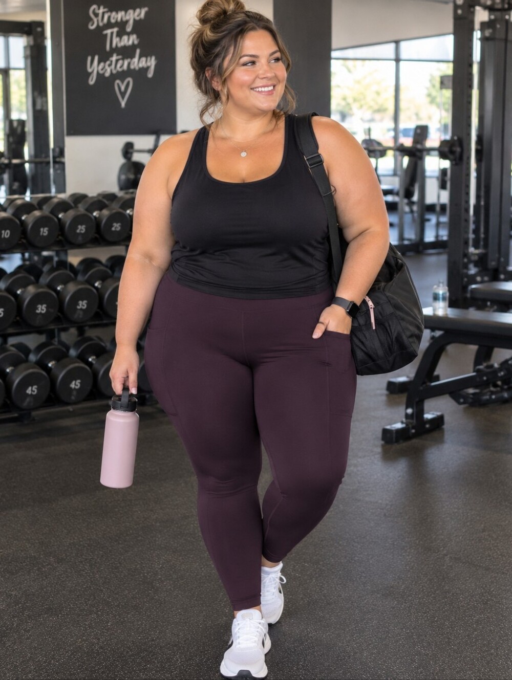Avia Soft Sculpt Purple Capri Leggings With Pockets NWT